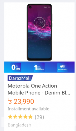 Motorola One Action Intact box